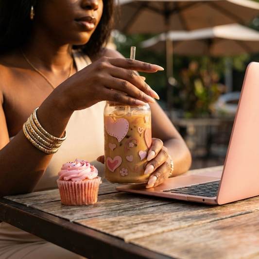 Valentine's Hearts Sipper Glass, 16oz